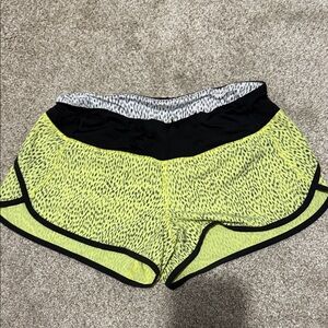 Women's Yellow and Black Athletic Shorts